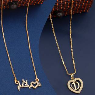 BOGHRA SALES New Stylish & Fancy glorious Micro Gold Plated Antique Necklace Chain Combo Cubic Zirconia Gold-plated Plated Alloy Chain