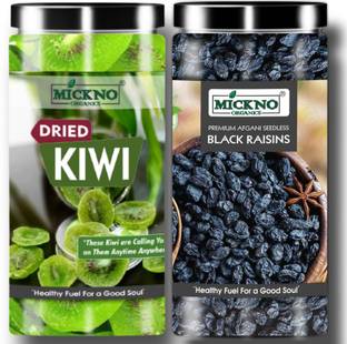 mickno organics 500g Combo – Dried Kiwi and Premium Seedless Black Raisin, Dried Fruit, Kiwi, Raisins