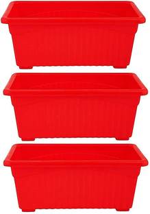 The Ubals 14 Inch Length Rectangular Window Flower Pots for Home, Window Display & Garden Plant Container Set