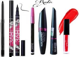 Rastic Beauty 3in1 kajal + Long lasting Liquid eyeliner + Liquid Matte Red lipstick