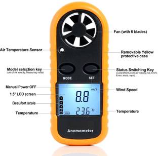 thermomate Digital Anemometer Wind Speed Air Velocity Temperature Measuring for sailing Digital  Anemometer