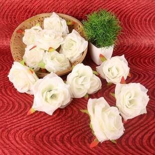 well art gallery Realistic Artificial Silk Roses for Wedding Bridal Show Party Decor (White,12) White Rose Artificial Flower