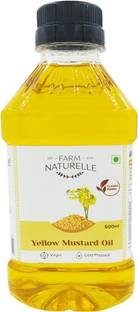 Farm Naturelle 1 Virgin Cold Pressed Kachi Ghani Mustard Oil (415Ml) Mustard Oil Plastic Bottle
