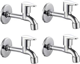 COSSIMO COSFUS-04 Fusion Stainless Steel Long Bib Cock Taps with Wall Flange (Pack of 4) Bib Tap Faucet