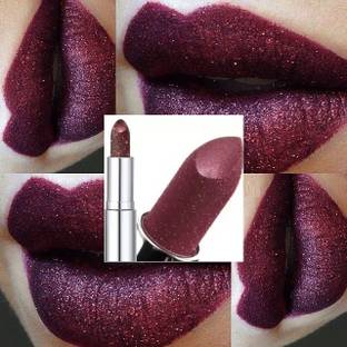 Herrlich Glitter Lipstick Matte Waterproof Long Lasting Purple Wine Red Color Shimmer