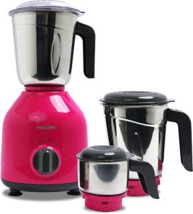 PHILIPS HL7756/03 Daily Collection 750 W Mixer Grinder (3 Jars, Strawberry, Black)