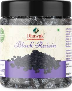 Dhawak Afghan Black Raisins |Kali Kismis | Dried Kishmish Without Seeds| [Jar Pack] Raisins