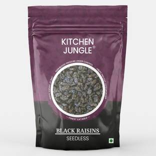Kitchen Jungle Black Raisins |Seedless Dry Grapes kali kishmish dry fruits Raisins