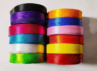 manrish Multicolor Half Inch Satin Ribbon For Craft/Decorations/Diy/School Projects