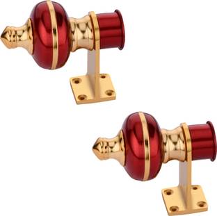 Sun Shield Gold Curtain Hooks, Curtain Knobs, Rod Rail Bracket Metal