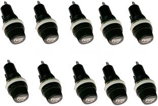 Ovicart Chassis Panel Mount Fuse Holder Socket for 5*20 Glass Fuses 250V 10A Pack of 10 Electrical Fuse