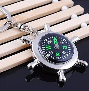 JAINSON MARTIN Pure metal compass with fancy metal keychain Key Chain (Silver) Key Chain