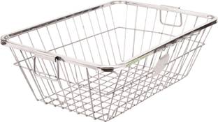 METALAC Dish Drainer Kitchen Rack Steel Stainless Steel Dish Drying Basket for Kitchen (Size-57x42x23cm)