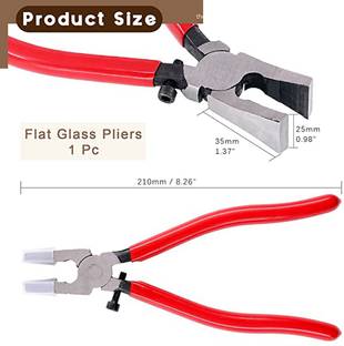 upask Pliers Tool, Metal Glass Running Pliers with Curved Jaws, Running Pliers Combination Snap Ring Plier