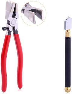 upask 2Pcs Premium Glass Running Breaking Pliers and Class Cutter Kit, Heavy Duty Combination Snap Ring Plier