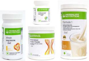 Herbalife Nutrition Formula 1 Banana Flavor+ Protein Powder+ Cell U Loss Tablet + Afresh Lemon Protein Shake