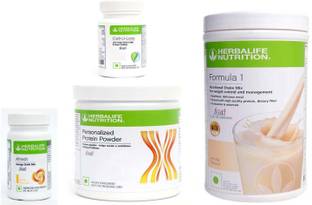 Herbalife Nutrition Formula 1 Vanilla Flavor+ Protein Powder+ Cell U Loss Tablet + Afresh Lemon Protein Shake
