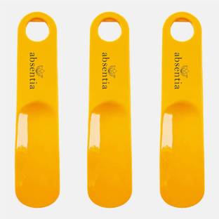 ABSENTIA SHOE HORN, Pack of 3 (YELLOW) BEST / FOR ALL FOOTWARES / TRAVEL FRIENDLY / THICK Shoe Tree