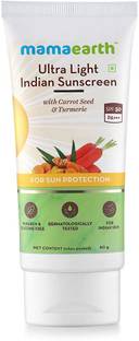 Mamaearth Sunscreen - SPF 50 PA+++ Ultra Light Indian Sunscreen Cream with Carrot Seed, Turmeric and SPF 50 PA+++