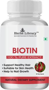 Herbs Library Biotin Maximum Strength for Hair, Skin & Nails-10000 mcg(60 Capsules)