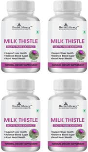 Herbs Library Milk Thistle(Silymarin) Capsule for Liver Detox & Cleansing pack(4x60 Capsules)
