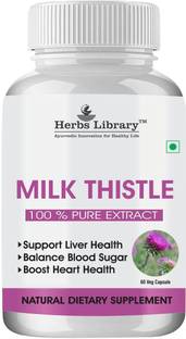 Herbs Library Milk Thistle(Silymarin) Capsule for Liver Detox and Cleansing(60 Capsules)