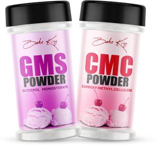 Bake King GMS Powder 50gm and CMC Powder 50gm | Making for Cake Premixes and Ice Creams Carboxymethyl Cellulose (CMC) Powder
