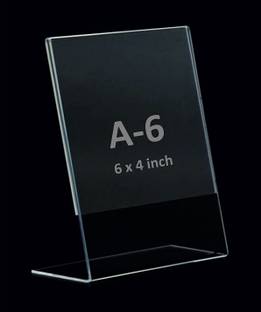 Capital Plastic Industries 1 Compartments Acrylic Transparent L- Shape QR Code stand (Pack of 2)