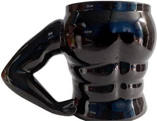 miRim Microwave Safe Muscle Body Shape Coffee/Milk with Unique Handle Ceramic Coffee Mug