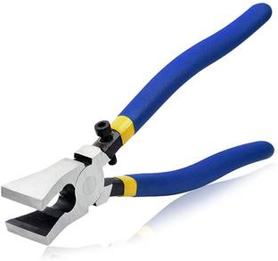 uptodateprouducts 8 Inch 1Pcs Blue Non-Slip Handle Breaking/Cutting Glass Pliers Slip Joint Plier
