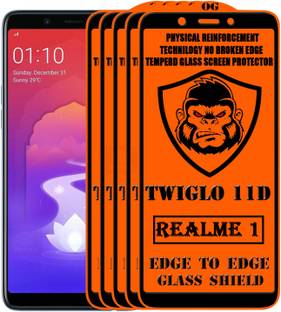 TWIGLO Edge To Edge Tempered Glass for OPPO Realme 1