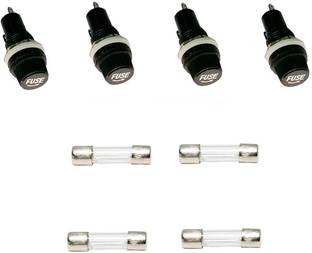 Ovicart Fuse Holder With 1A Fuse 5X20mm Size Glass Fuse Holder With 250V Fast 1A Glass Fuse (Pair of 4) Electrical Fuse