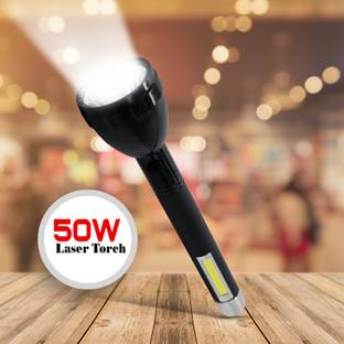 cinefx 4 Mode Power Full USB Rechargeable Long Range Torch Up to 1Km with Reading light 12 hrs Torch Emergency Light