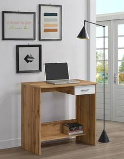 DeckUp Siena Wotan Oak & White Engineered Wood Study Table