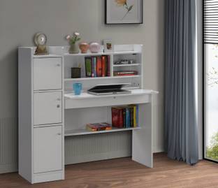 DeckUp Versa White Engineered Wood Office Table