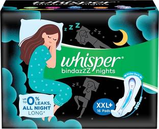 Whisper bindazzZ Nights XXL+ ( 16 Pad ) All night Sanitary Pad
