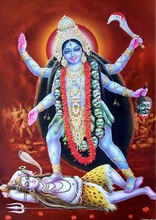 Wall gallery 45.72 cm Shyama kali Entrance Glowing Sticker removes the negative influence 18 x 12 Inc Self Adhesive Sticker