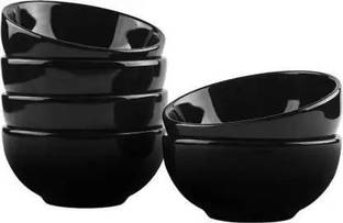 DULARIYA Melamine Serving Bowl Kitchen black vegetable bowl (220 ml)