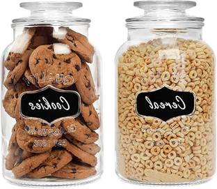 GRACIOUS MART Glass Cookie Jar  - 1500 ml