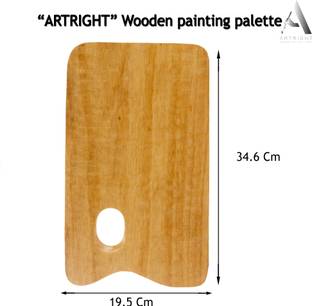 ArtRight Wooden Rectangular Palette 0 Paint Wells Palettes