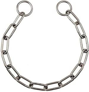 Pups&Pets Dog Collars Fur Saver Training Long Link Chrome Plated Choker Dog Leash