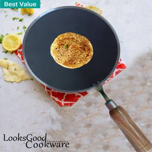 Navghar 3 mm Thick heavy quality Indian iron Tawas for roti/chapati/paratha etc. Tawa 25 cm diameter