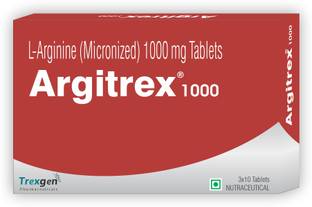 Trexgen ARGITREX L-Arginine Micronized 1000mg Nitric oxide booster, Blood circulation,ED