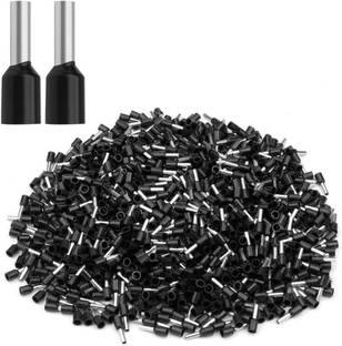 ERHIndia (1000 Pcs) Ferrule Copper Crimp Connectors Black Insulated Pin Terminals E1508 Wire Connector