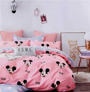 RK TRADE 144 TC Cotton Double, Queen 3D Printed Flat Bedsheet