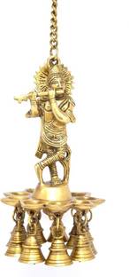 HanDecor by Two Moustaches Krishna Brass Hanging Diya