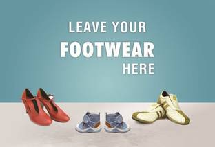 Poster Leave Your Footwear Here Poster Wall Poster sl1790 (13x19 Inches, Matte Paper, Multicolor) Fine Art Print