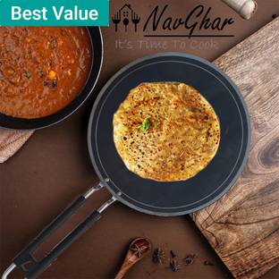 Navghar 3 mm Heavy Quality Tawa with SS handle Tawa 24.89 cm diameter