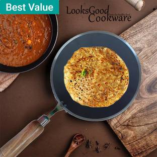 LooksGood Heavy quality Indian iron Tawa for roti/chapati/paratha etc. Fry Pan 24.5 cm diameter 0.11 L capacity