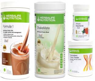 Herbalife Nutrition Formula 1 Shake Chocolate+ Protein Powder 200 Gram + Afresh - Tulsi + Shake Mate Protein Shake